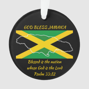 God Bless JAMAICA Patriotic Flag gepersonaliseerd Ornament