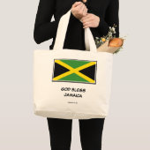 GOD BLESS JAMAICA | Patriottisch | Jamaicaanse vla Grote Tote Bag (Voorkant (product))