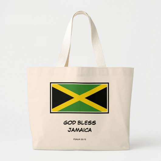 GOD BLESS JAMAICA | Patriottisch | Jamaicaanse vla Grote Tote Bag (Voorkant)