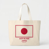 GOD BLESS JAPAN Patriotic Hinomaru Flag Grote Tote Bag (Voorkant)