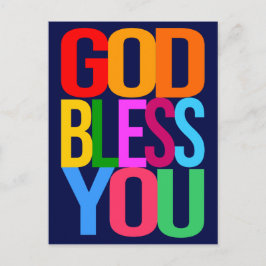 GOD BLESS JE Positief kleurrijk Briefkaart