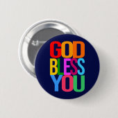 GOD BLESS JE Positief kleurrijk Ronde Button 5,7 Cm (Voorkant /achterkant)