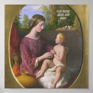 GOD BLESS JESUS EN MARY POSTER