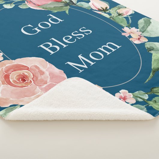 God Bless Ma  Floral Moederdag Sherpa Deken (3/4)
