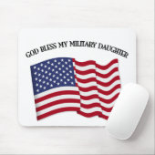 GOD BLESS MY MILITAIRE DAUGHTER MET US-vlag Muismat (Met muis)