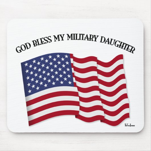 GOD BLESS MY MILITAIRE DAUGHTER MET US-vlag Muismat (Voorkant)