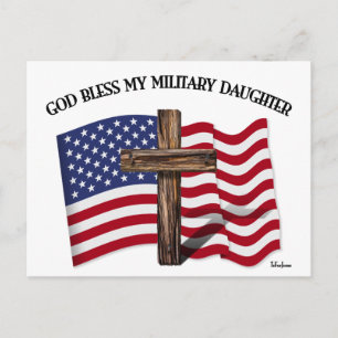 GOD BLESS MY MILITAIRE DAUGHTER robuust door de VS Briefkaart
