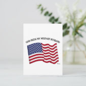 GOD BLESS MY MILITAIRE HUSBAND MET US-vlag Briefkaart (Staand voorkant)