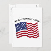 GOD BLESS MY MILITAIRE HUSBAND MET US-vlag Briefkaart (Voorkant / Achterkant)