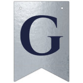 God Bless Naam Zilver Marineblauwe Doop Eerste Com Vlaggetjes (Tweede vlag)