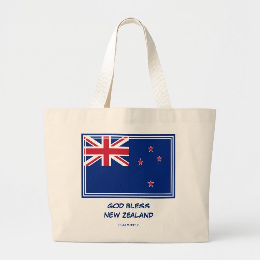 GOD BLESS | NIEUWE ZEELAND Vlag | Patriottisch | A Grote Tote Bag (Voorkant)