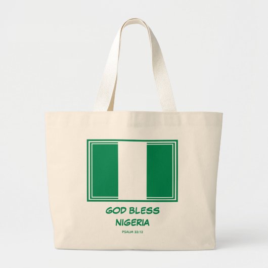 GOD BLESS NIGERIA |Patriottisch | Nigeriaanse vlag Grote Tote Bag (Voorkant)