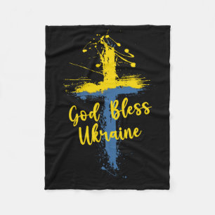 God Bless Oekraïne Kruis Christelijke Steun Bid Vo Fleece Deken