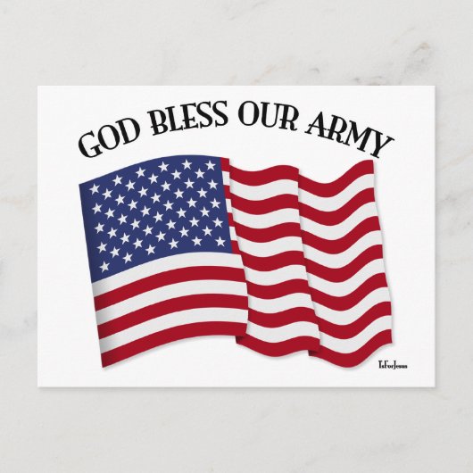 GOD BLESS ONZE ARMIJN MET VS-vlag Briefkaart (Voorkant)