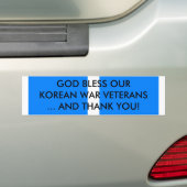 GOD BLESS ONZE KOREAANSE WAR VETERANEN... BUMPERSTICKER (Op auto)