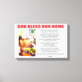 GOD BLESS ONZE THUIS CANVAS AFDRUK (Voorkant)