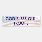GOD BLESS ONZE TROEPEN BUMPERSTICKER (Voorkant)