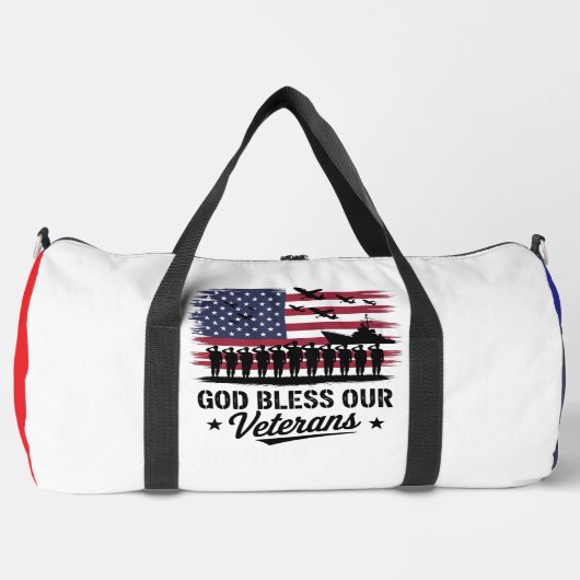 God Bless Onze Veteranen Amerikaanse Vlag Plunjezak (Voorkant)