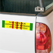 GOD BLESS ONZE VIETNAM WAR VETERANEN... BUMPERSTICKER (Op Truck)