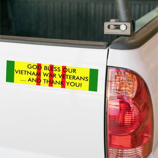 GOD BLESS ONZE VIETNAM WAR VETERANEN... BUMPERSTICKER (Op Truck)