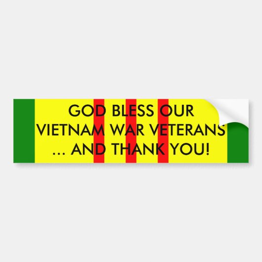 GOD BLESS ONZE VIETNAM WAR VETERANEN... BUMPERSTICKER (Voorkant)