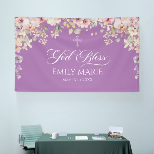 GOD BLESS Orchids purple banner backdrop (Beurs)
