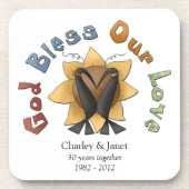 God Bless Our Love Cork Onderzetter (Voorkant)