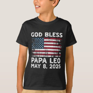 God Bless Papa Leo US Nieuwe Paus Leo Amerikaanse T-shirt