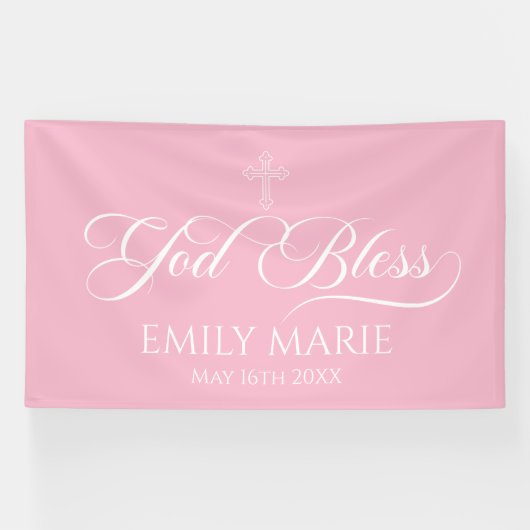 GOD BLESS PINK banner backdrop  (Horizontaal)