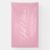 GOD BLESS PINK banner backdrop  (Verticaal)