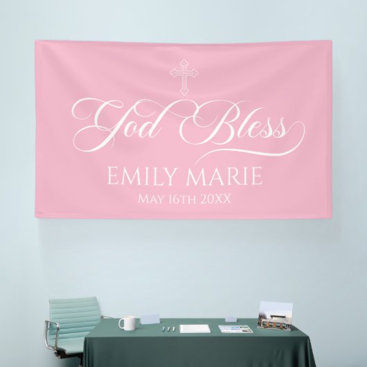 GOD BLESS PINK banner backdrop  (Beurs)
