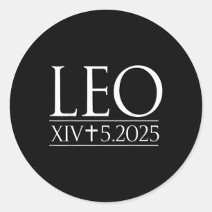 God Bless Pope Leo XIV Christelijk 2025 Retro Vint Ronde Sticker