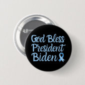 God Bless President Biden Prostaatkanker Awarenes Ronde Button 5,7 Cm (Voorkant /achterkant)