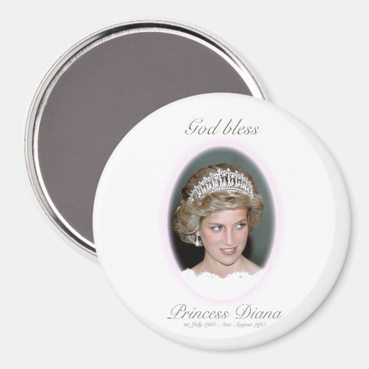 God Bless Princess Diana - Herdenking Magneet (Voorkant / Achterkant)
