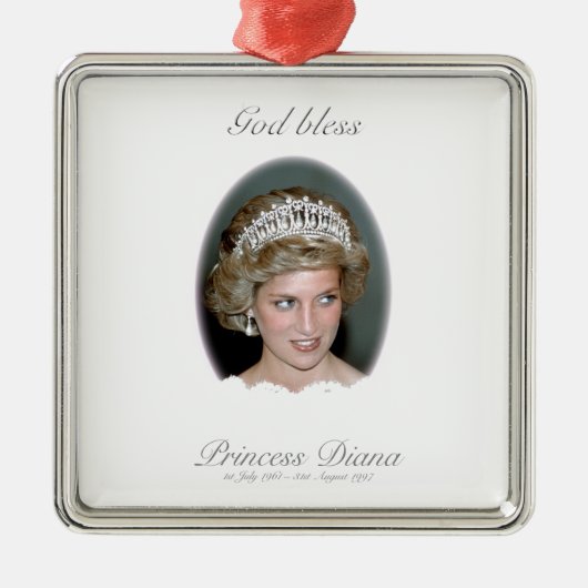 God Bless Princess Diana Metalen Ornament (Voorkant)