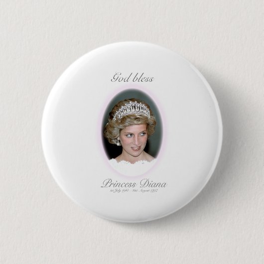 God Bless Princess Diana Ronde Button 5,7 Cm (Voorkant)