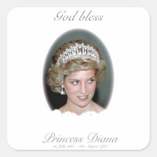 God Bless Princess Diana Vierkante Sticker