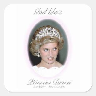 God Bless Princess Diana Vierkante Sticker
