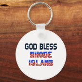 God Bless Rhode Island Sleutelhanger (Voorkant)