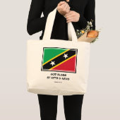 GOD BLESS ST KITTS & NEVIS Vlag Patriottisch Grote Tote Bag (Voorkant (product))