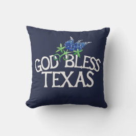 God Bless Texas Bluebonnet Art "Texas Bluebonnets" Kussen
