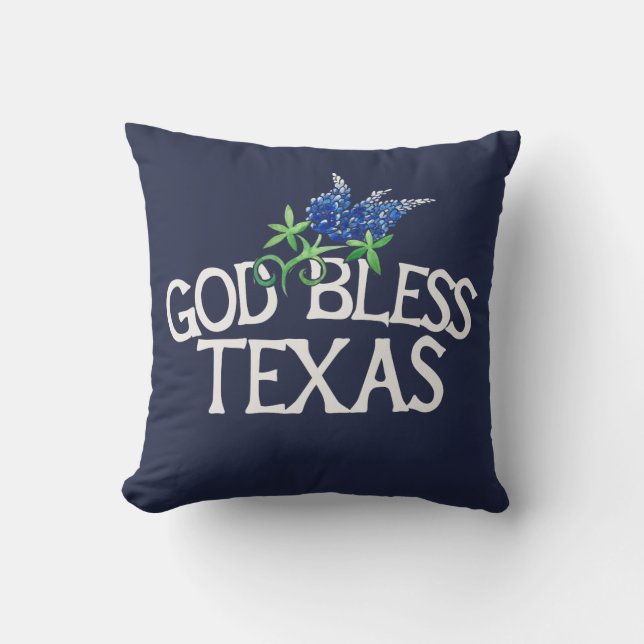 God Bless Texas Bluebonnet Art "Texas Bluebonnets" Kussen (Voorkant)