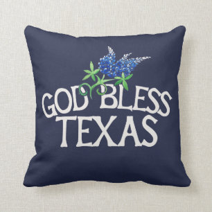 God Bless Texas Bluebonnet Art "Texas Bluebonnets" Kussen