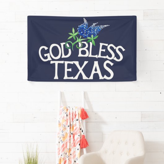 God Bless Texas Bluebonnet Art "Texas Bluebonnets" Spandoek (Insitu)