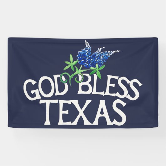 God Bless Texas Bluebonnet Art "Texas Bluebonnets" Spandoek (Horizontaal)