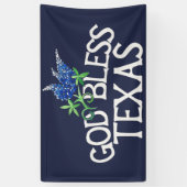 God Bless Texas Bluebonnet Art "Texas Bluebonnets" Spandoek (Verticaal)