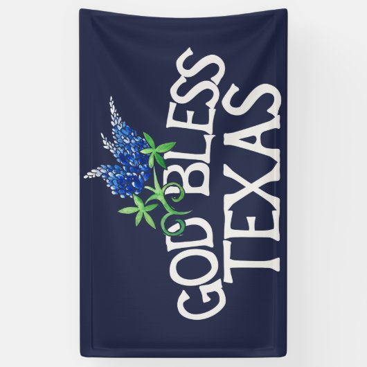 God Bless Texas Bluebonnet Art "Texas Bluebonnets" Spandoek (Verticaal)