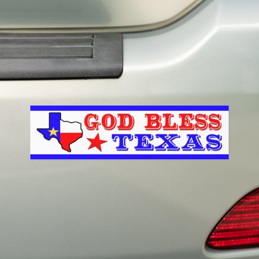 God Bless Texas Bumpersticker (Op auto)