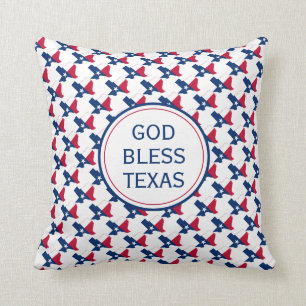 GOD BLESS TEXAS Inspirerend Texaanse vlag Kussen