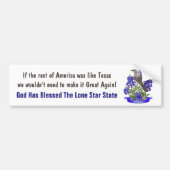 God Bless Texas Mockingbird & Bluebonnet Bumpersticker (Voorkant)